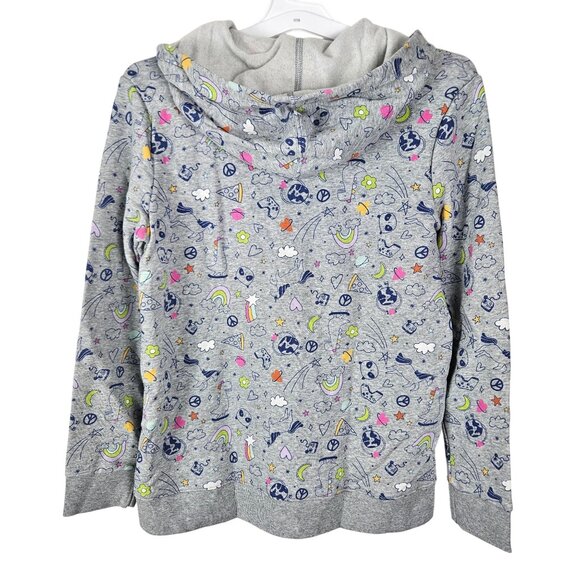 Cat & Jack Girls Printed Zip-Up Hoodie Jacket XXL (18) Gray School Play Comfort - Picture 5 of 13